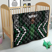 Maori Taiaha Pounamu Whakairo Personalized Quilt Jade Poutama Motifs