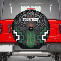 Maori Taiaha Pounamu Whakairo Personalized Spare Tire Cover Jade Poutama Motifs