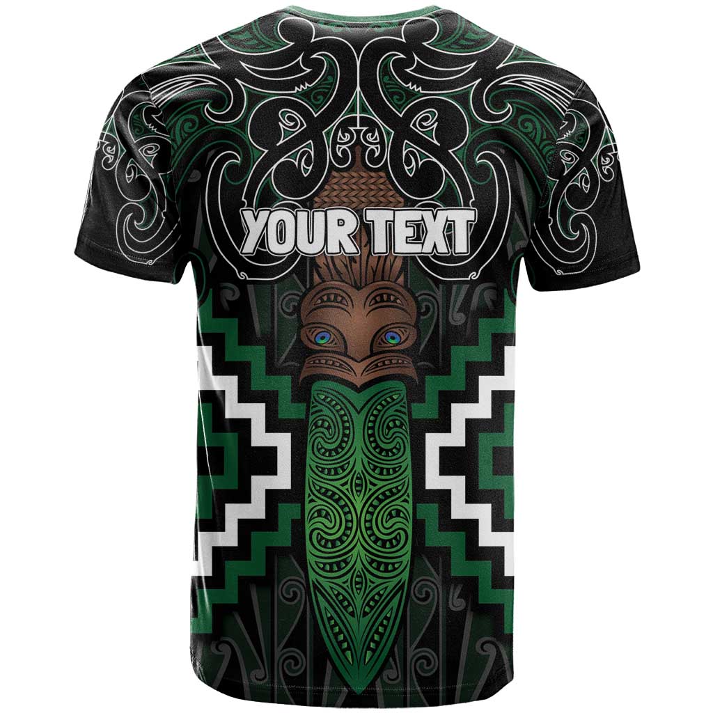 Maori Taiaha Pounamu Whakairo Personalized T Shirt Jade Poutama Motifs