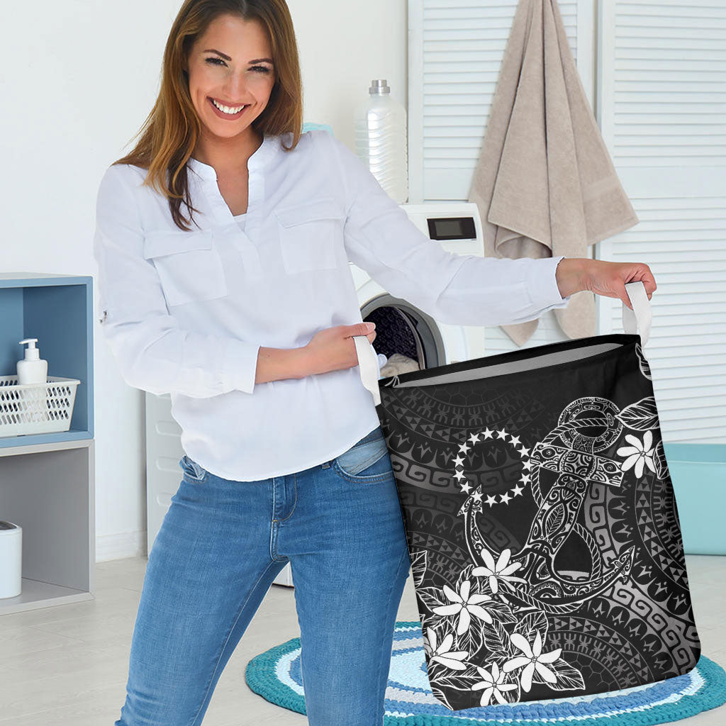 Black Kuki Airani Tapakau Laundry Basket Tribal Anchor Mix Tiare