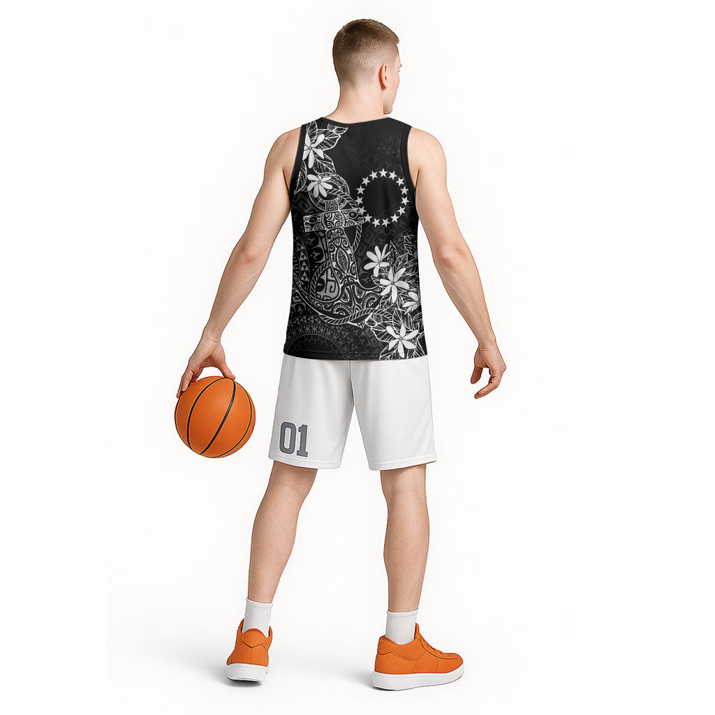 Black Kuki Airani Tapakau Basketball Jersey Tribal Anchor Mix Tiare