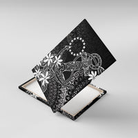 Black Kuki Airani Tapakau Canvas Wall Art Tribal Anchor Mix Tiare
