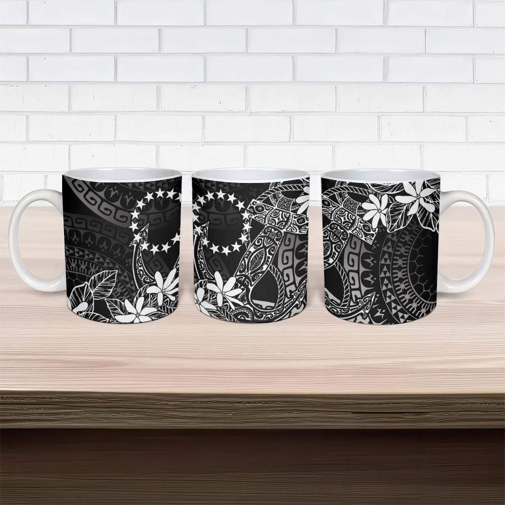 Black Kuki Airani Tapakau Ceramic Mug Tribal Anchor Mix Tiare