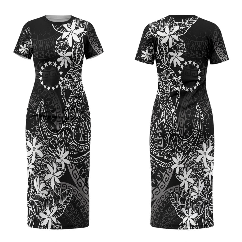 Black Kuki Airani Tapakau Couples Matching Short Sleeve Bodycon Dress and Hawaiian Shirt Tribal Anchor Mix Tiare LT7 - Polynesian Pride