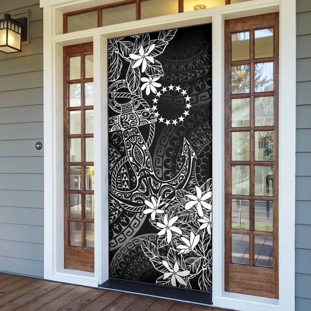 Black Kuki Airani Tapakau Door Cover Tribal Anchor Mix Tiare