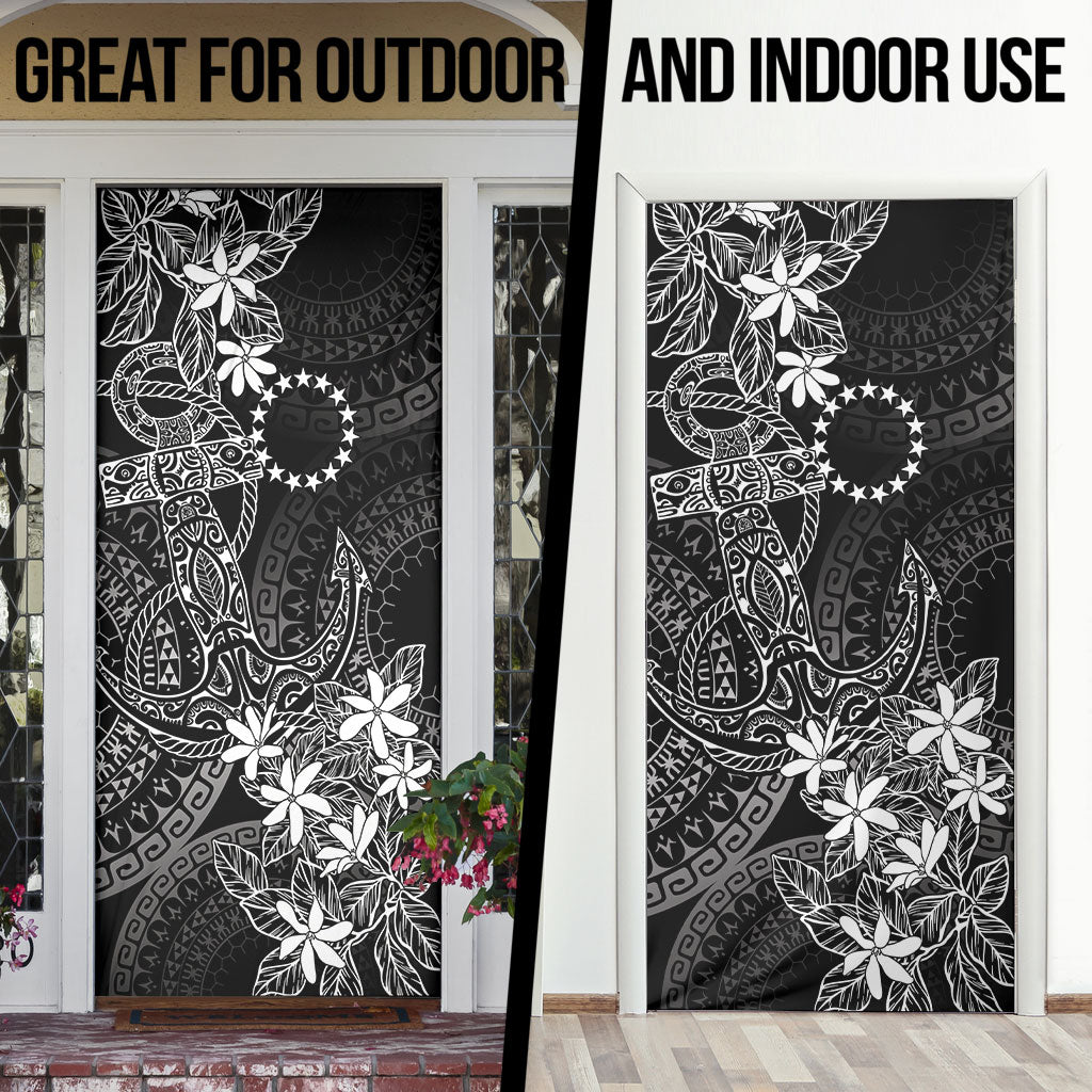 Black Kuki Airani Tapakau Door Cover Tribal Anchor Mix Tiare