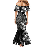 Black Kuki Airani Tapakau Family Matching Mermaid Dress and Hawaiian Shirt Tribal Anchor Mix Tiare LT7 - Polynesian Pride