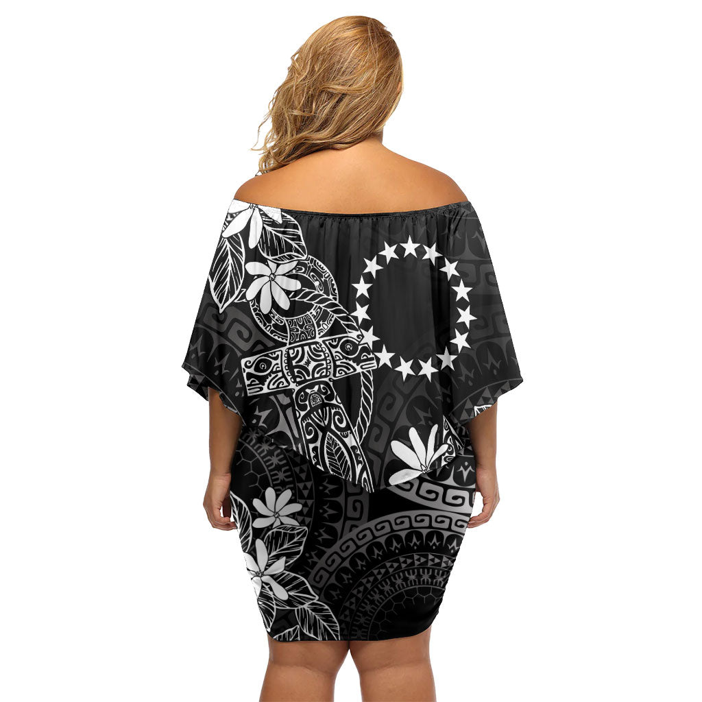 Black Kuki Airani Tapakau Family Matching Off Shoulder Short Dress and Hawaiian Shirt Tribal Anchor Mix Tiare LT7 - Polynesian Pride