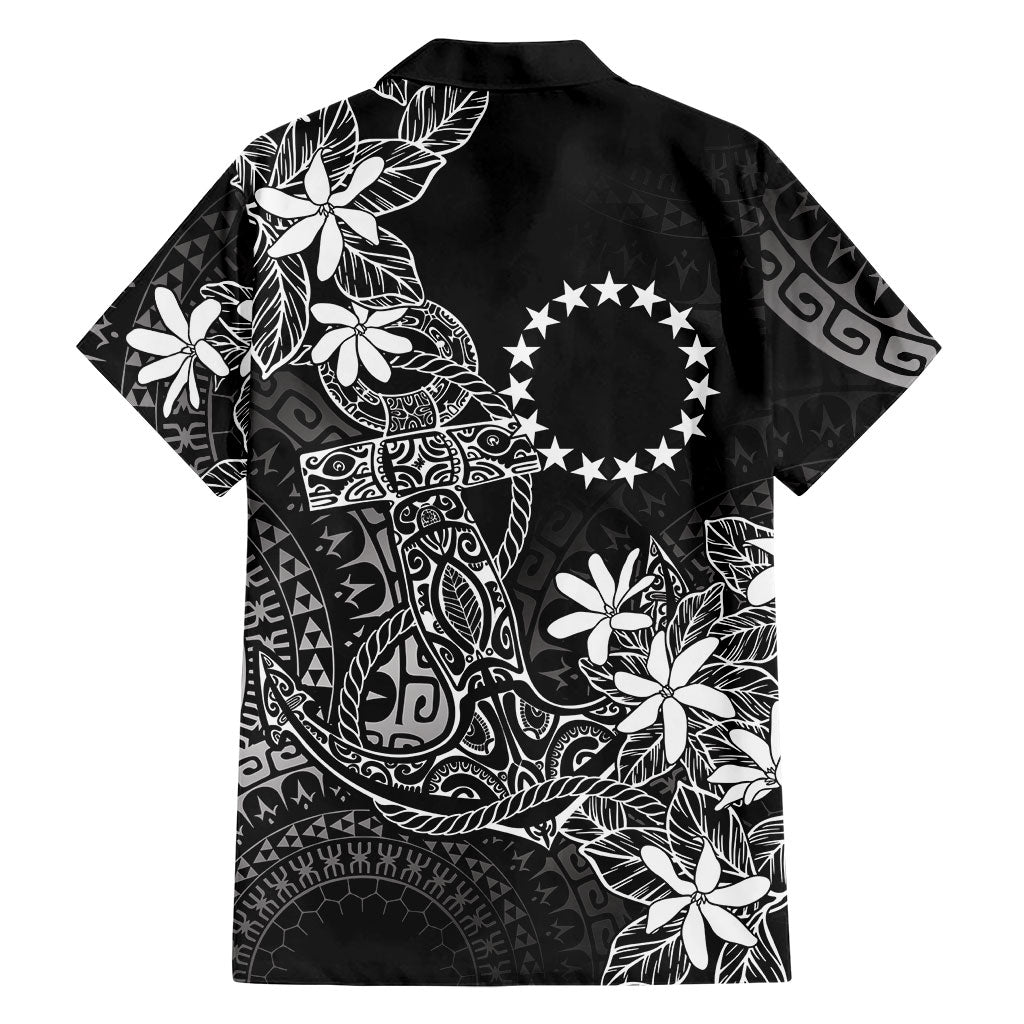 Black Kuki Airani Tapakau Family Matching Short Sleeve Bodycon Dress and Hawaiian Shirt Tribal Anchor Mix Tiare LT7 - Polynesian Pride