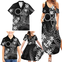 Black Kuki Airani Tapakau Family Matching Summer Maxi Dress and Hawaiian Shirt Tribal Anchor Mix Tiare LT7 - Polynesian Pride