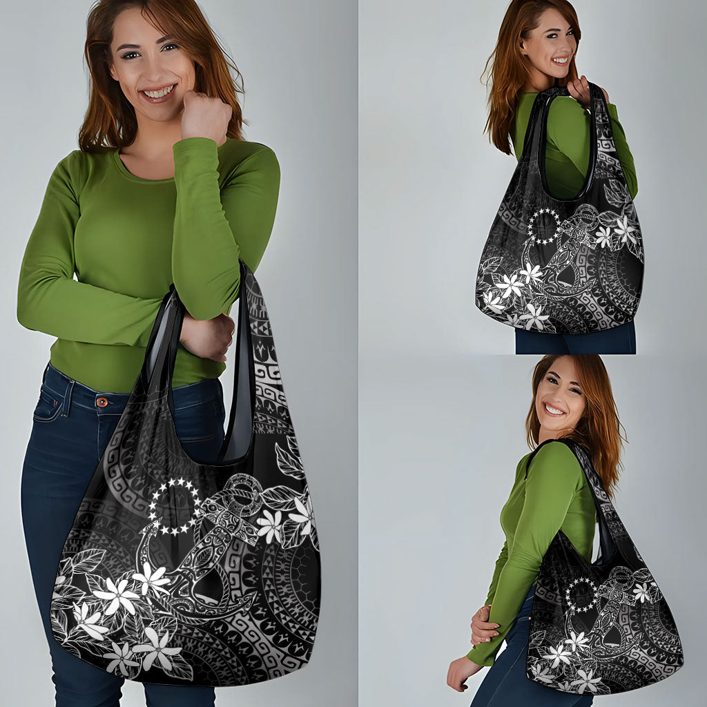 Black Kuki Airani Tapakau Grocery Bag Tribal Anchor Mix Tiare