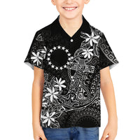 Black Kuki Airani Tapakau Hawaiian Shirt Tribal Anchor Mix Tiare