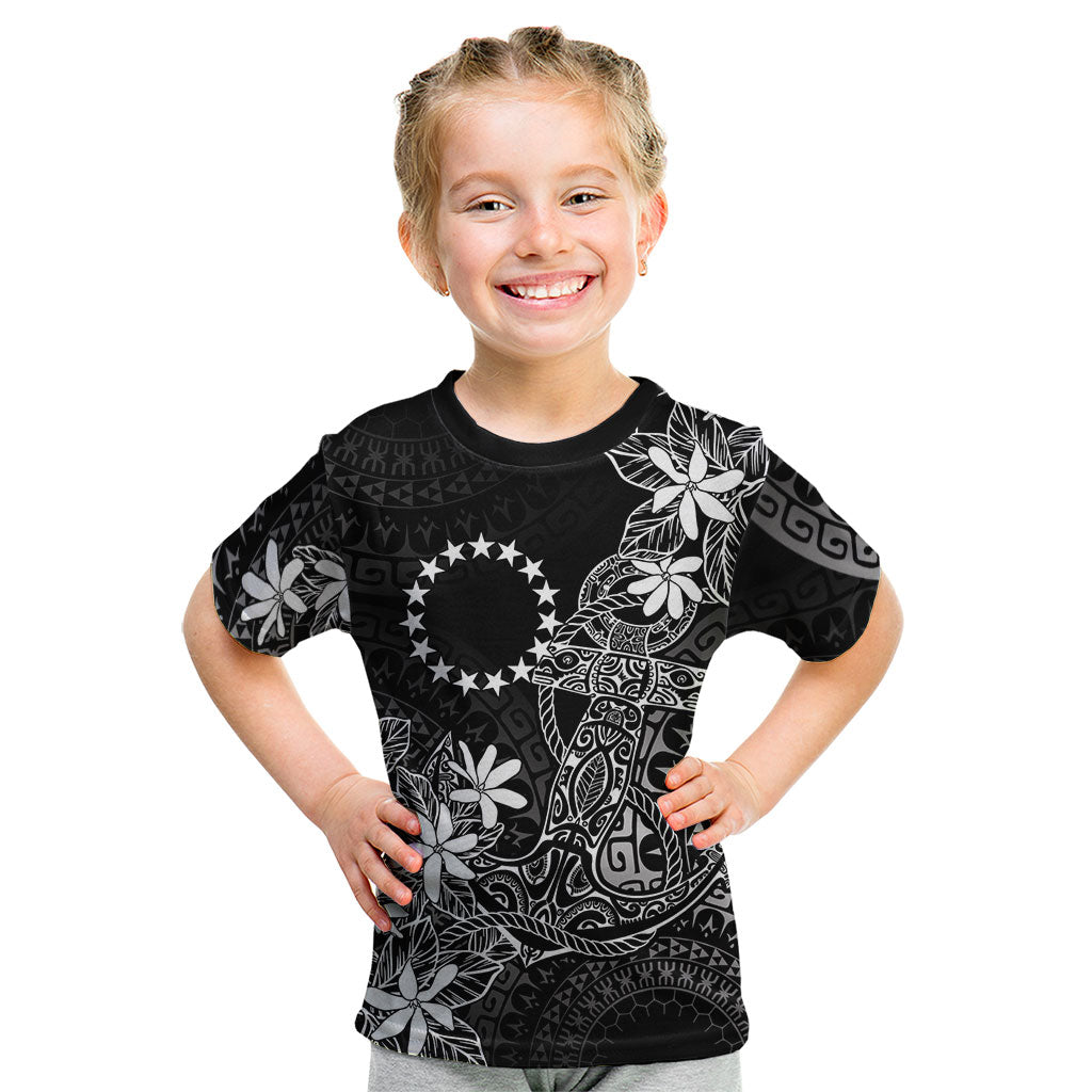Black Kuki Airani Tapakau Kid T Shirt Tribal Anchor Mix Tiare