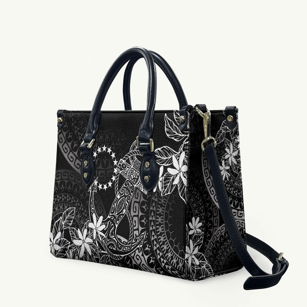 Black Kuki Airani Tapakau Leather Bag Tribal Anchor Mix Tiare