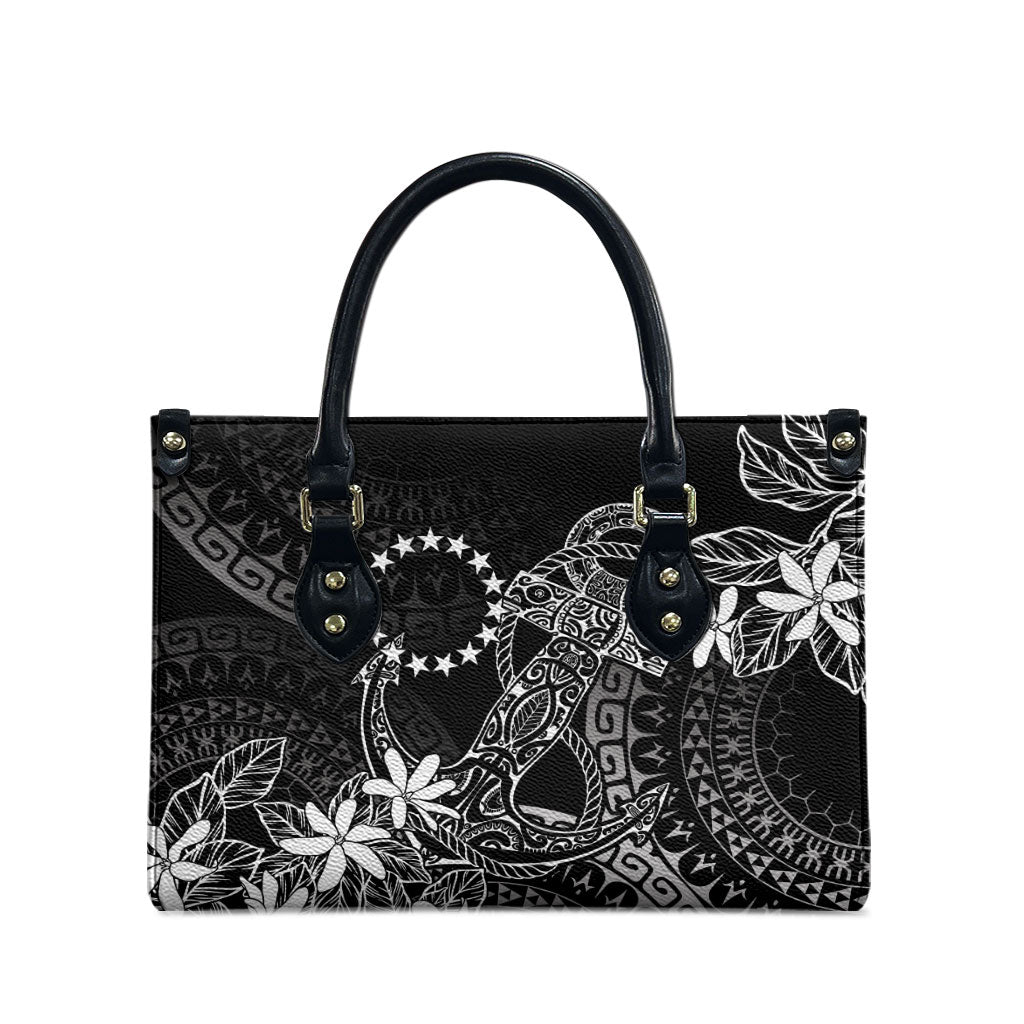 Black Kuki Airani Tapakau Leather Bag Tribal Anchor Mix Tiare