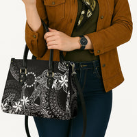 Black Kuki Airani Tapakau Leather Bag Tribal Anchor Mix Tiare