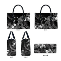 Black Kuki Airani Tapakau Leather Bag Tribal Anchor Mix Tiare