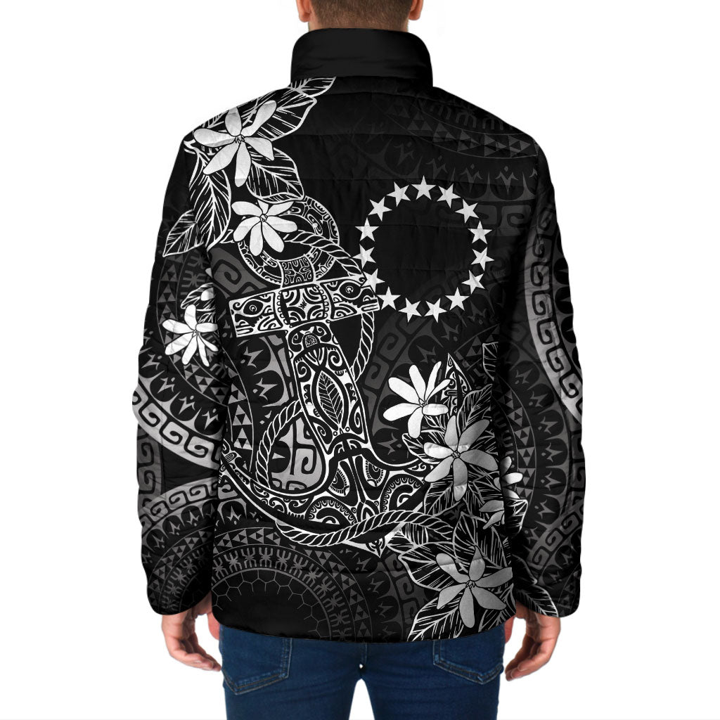 Black Kuki Airani Tapakau Padded Jacket Tribal Anchor Mix Tiare