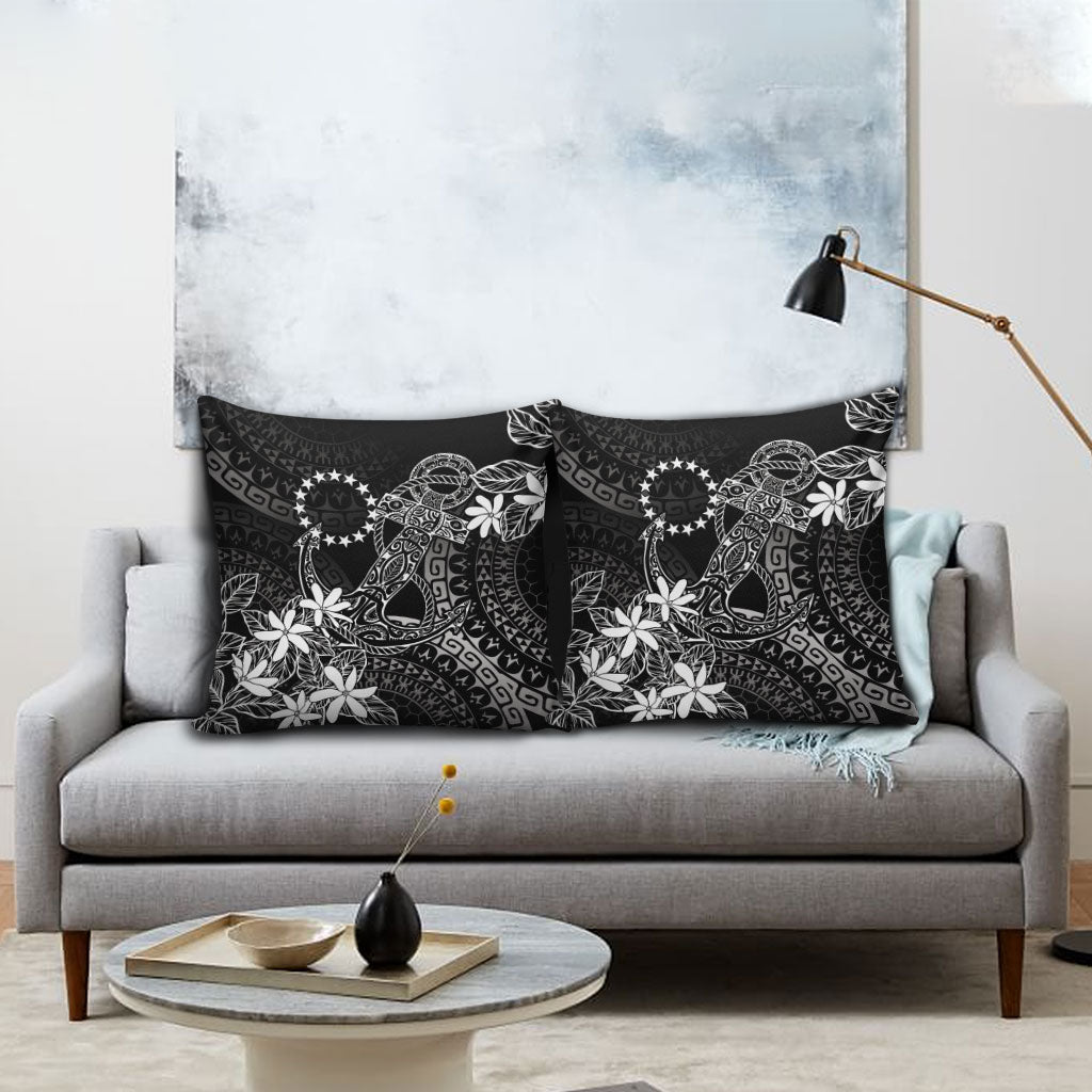 Black Kuki Airani Tapakau Pillow Cover Tribal Anchor Mix Tiare