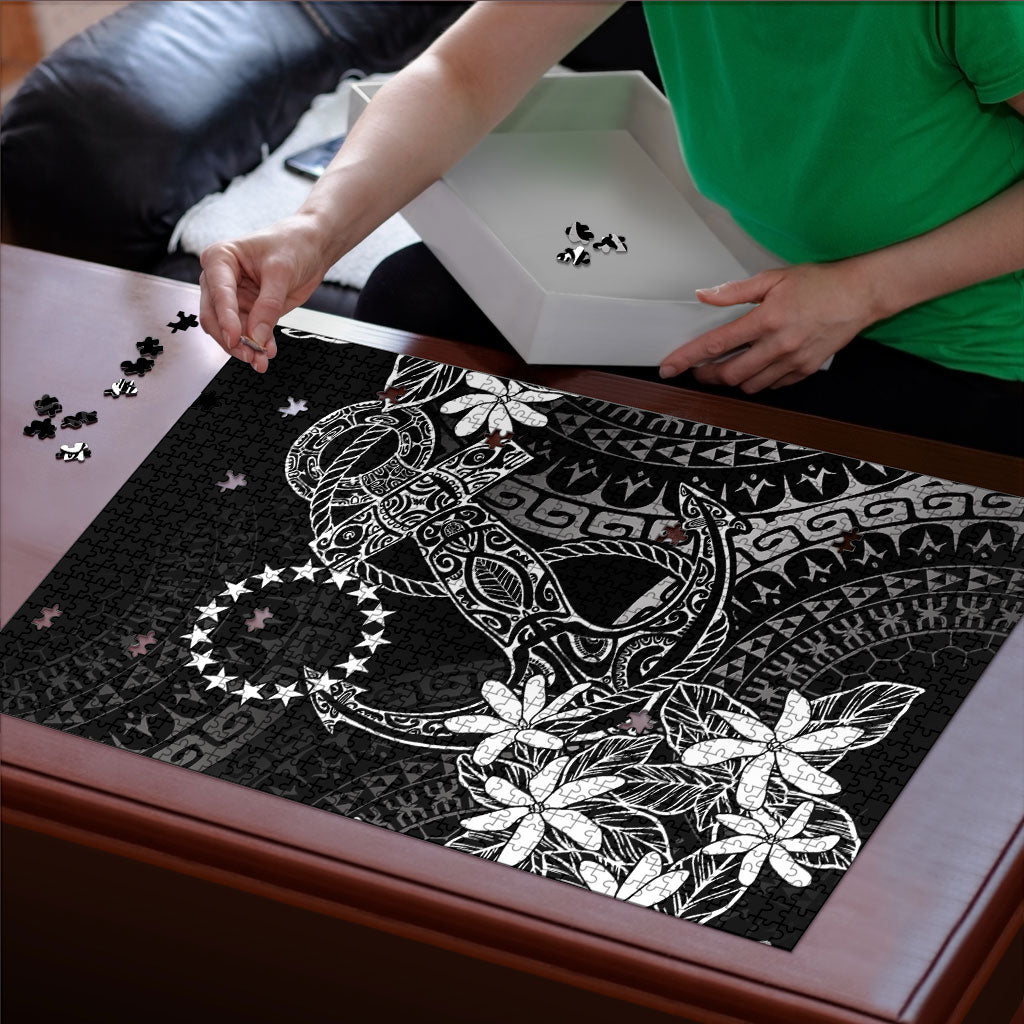 Black Kuki Airani Tapakau Puzzle Tribal Anchor Mix Tiare