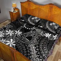 Black Kuki Airani Tapakau Quilt Bed Set Tribal Anchor Mix Tiare