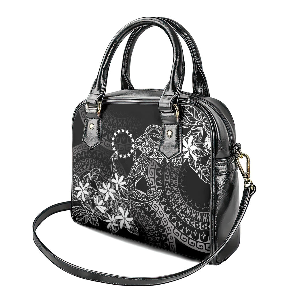 Black Kuki Airani Tapakau Shoulder Handbag Tribal Anchor Mix Tiare