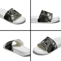Black Kuki Airani Tapakau Slide Sandals Tribal Anchor Mix Tiare