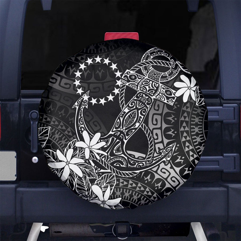 Black Kuki Airani Tapakau Spare Tire Cover Tribal Anchor Mix Tiare