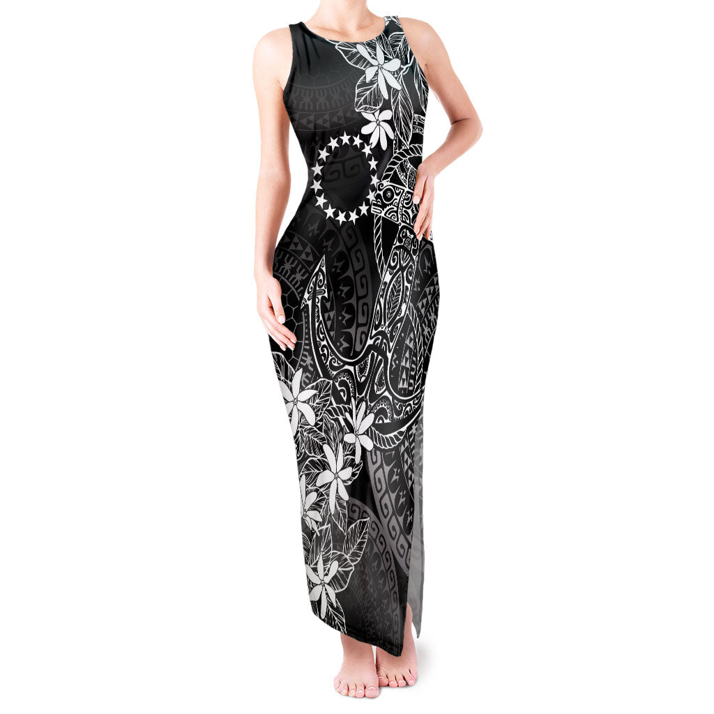 Black Kuki Airani Tapakau Tank Maxi Dress Tribal Anchor Mix Tiare