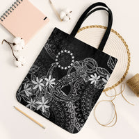 Black Kuki Airani Tapakau Tote Bag Tribal Anchor Mix Tiare