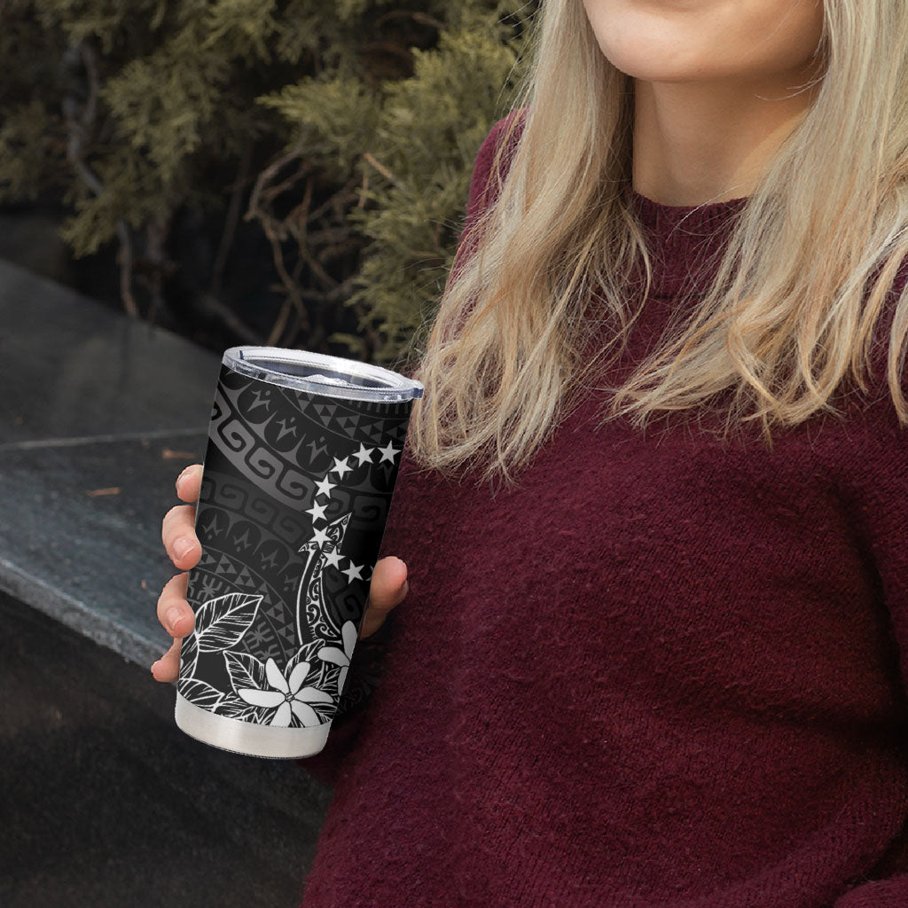 Black Kuki Airani Tapakau Tumbler Cup Tribal Anchor Mix Tiare