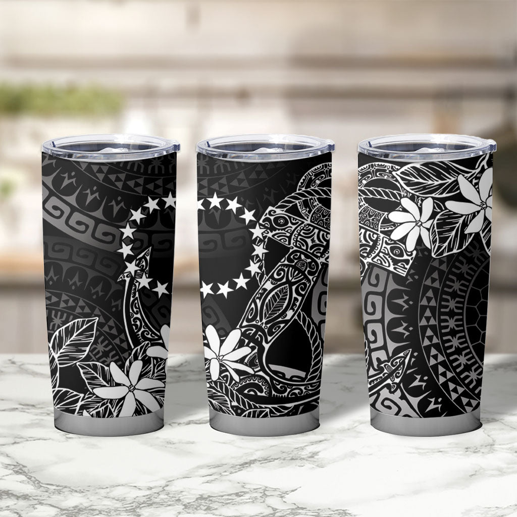 Black Kuki Airani Tapakau Tumbler Cup Tribal Anchor Mix Tiare