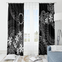Black Kuki Airani Tapakau Window Curtain Tribal Anchor Mix Tiare