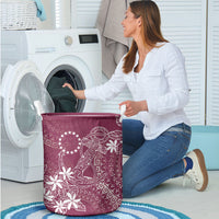 Maroon Kuki Airani Tapakau Laundry Basket Tribal Anchor Mix Tiare