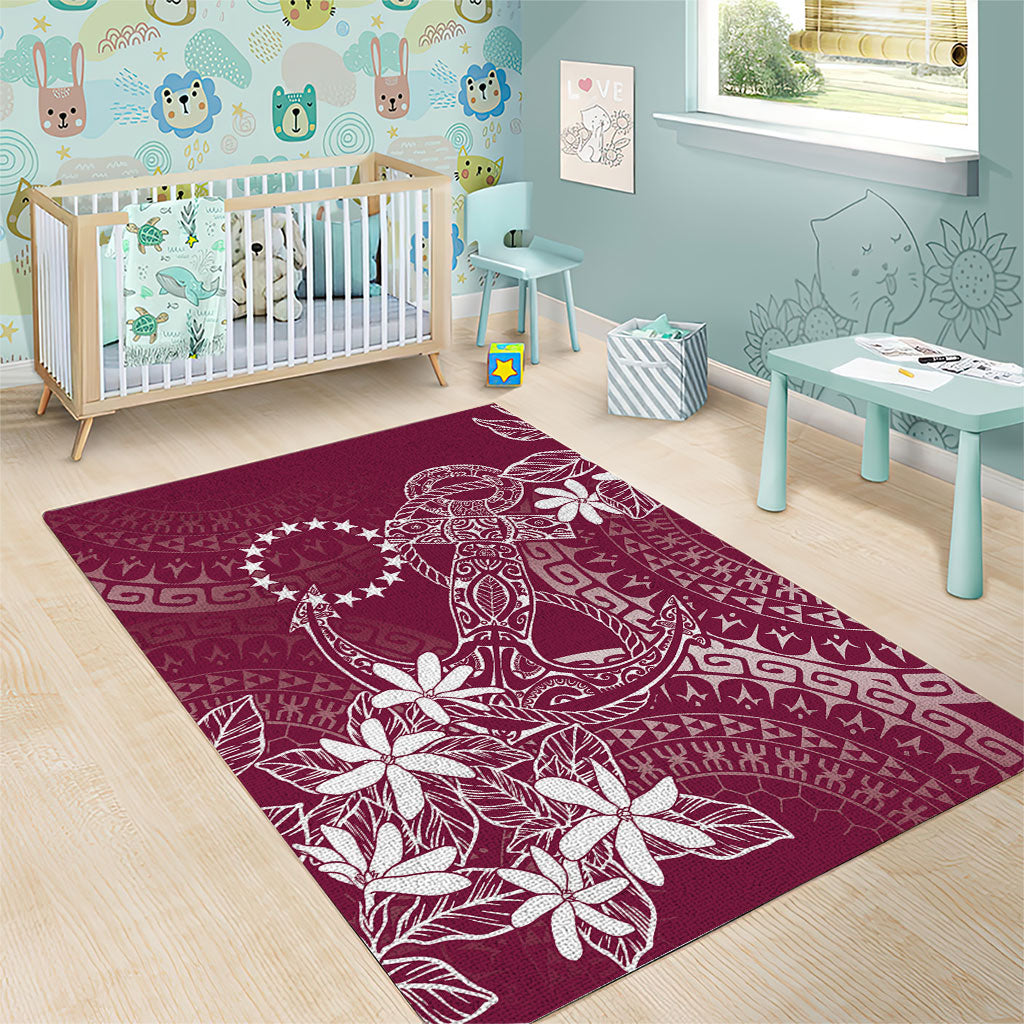 Maroon Kuki Airani Tapakau Area Rug Tribal Anchor Mix Tiare