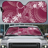 Maroon Kuki Airani Tapakau Auto Sun Shade Tribal Anchor Mix Tiare