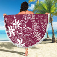 Maroon Kuki Airani Tapakau Beach Blanket Tribal Anchor Mix Tiare