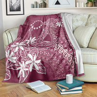 Maroon Kuki Airani Tapakau Blanket Tribal Anchor Mix Tiare