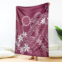 Maroon Kuki Airani Tapakau Blanket Tribal Anchor Mix Tiare