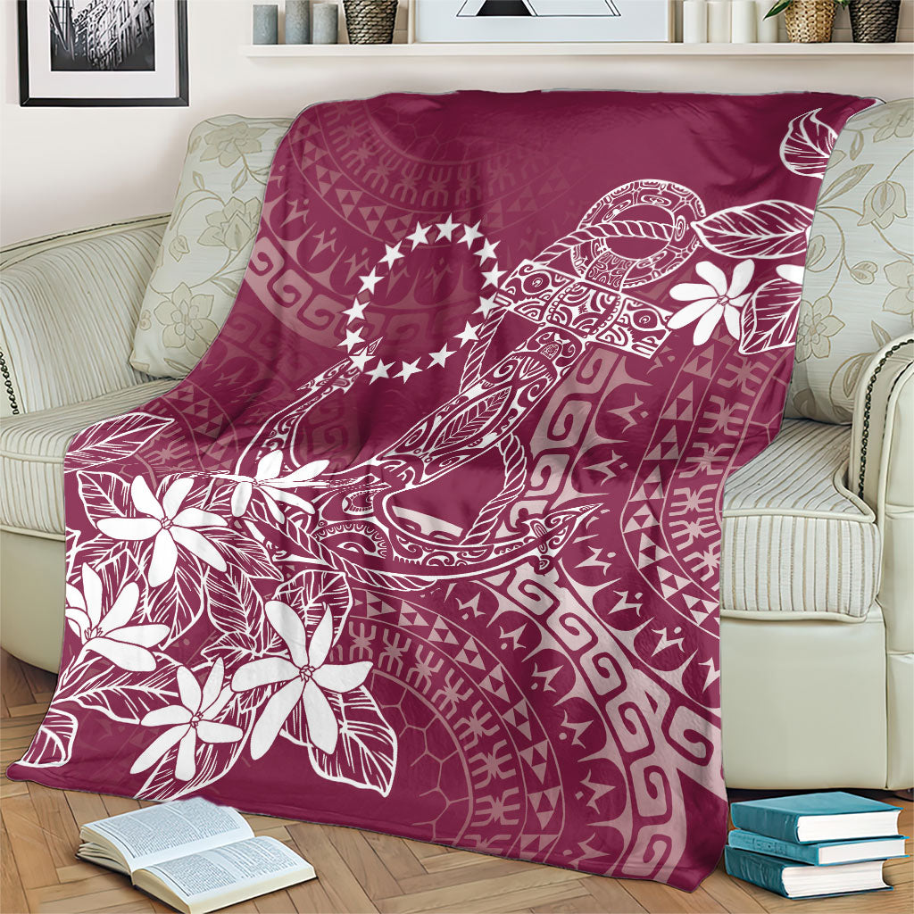 Maroon Kuki Airani Tapakau Blanket Tribal Anchor Mix Tiare
