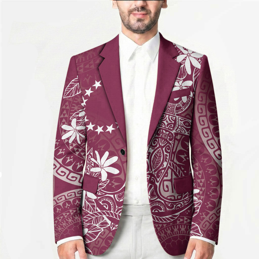 Maroon Kuki Airani Tapakau Blazer Tribal Anchor Mix Tiare