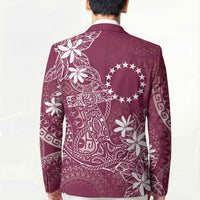 Maroon Kuki Airani Tapakau Blazer Tribal Anchor Mix Tiare