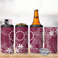 Maroon Kuki Airani Tapakau 4 in 1 Can Cooler Tumbler Tribal Anchor Mix Tiare