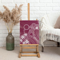 Maroon Kuki Airani Tapakau Canvas Wall Art Tribal Anchor Mix Tiare