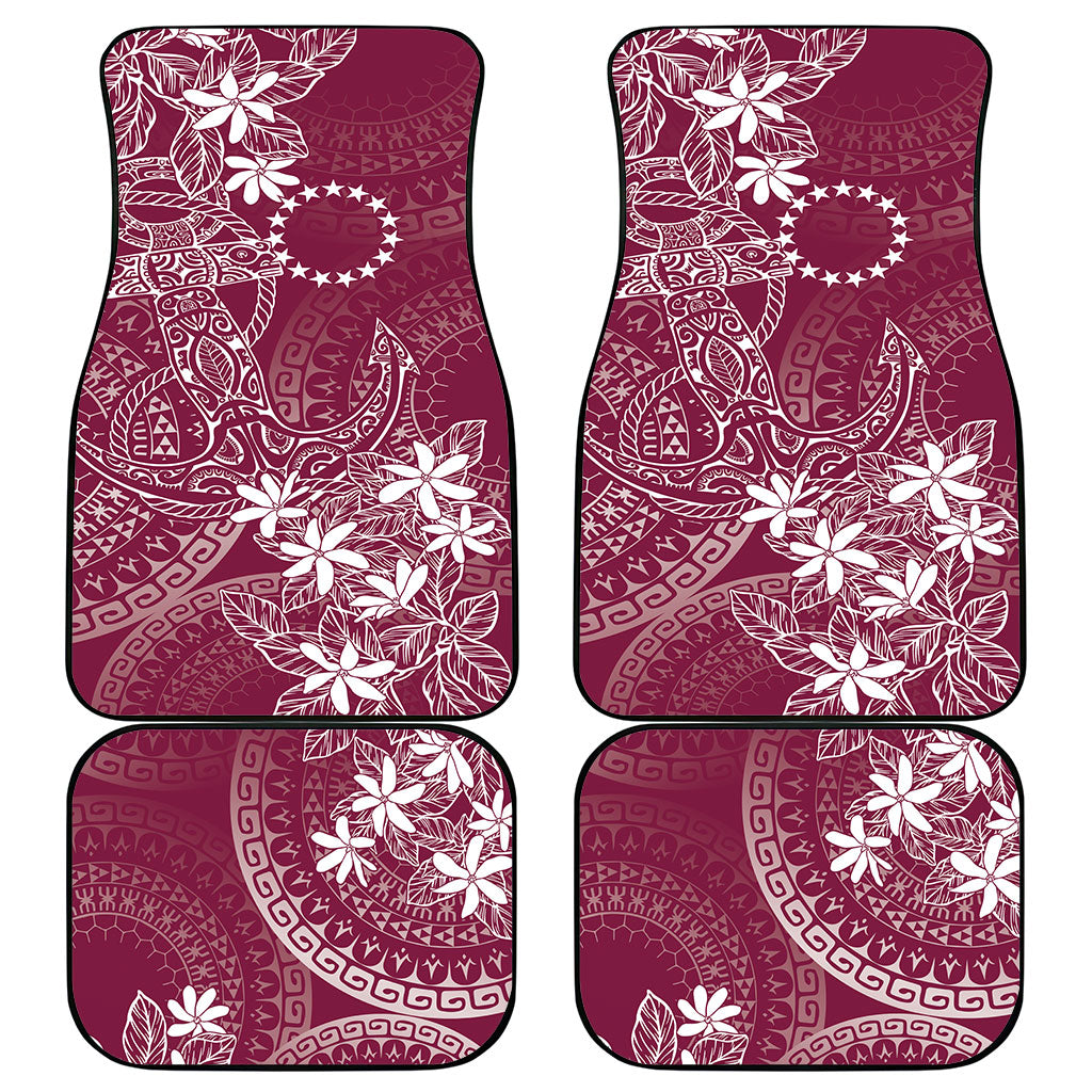 Maroon Kuki Airani Tapakau Car Mats Tribal Anchor Mix Tiare
