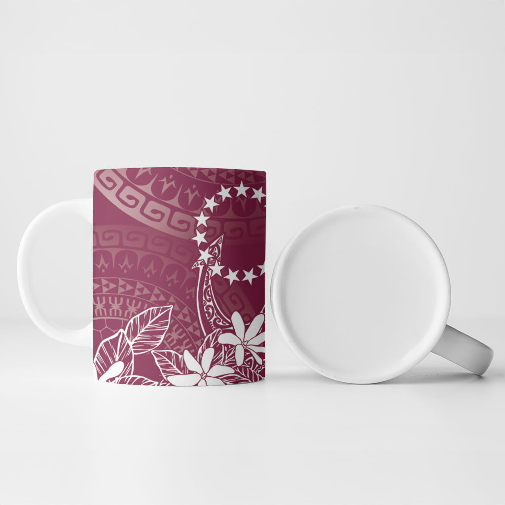 Maroon Kuki Airani Tapakau Ceramic Mug Tribal Anchor Mix Tiare