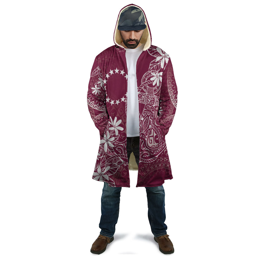 Maroon Kuki Airani Tapakau Cloak Tribal Anchor Mix Tiare