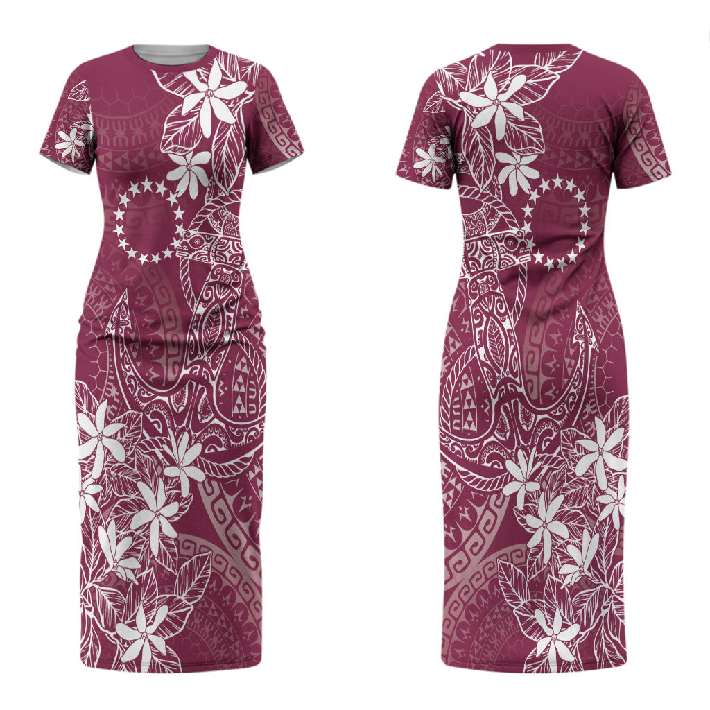 Maroon Kuki Airani Tapakau Couples Matching Short Sleeve Bodycon Dress and Hawaiian Shirt Tribal Anchor Mix Tiare LT7 - Polynesian Pride