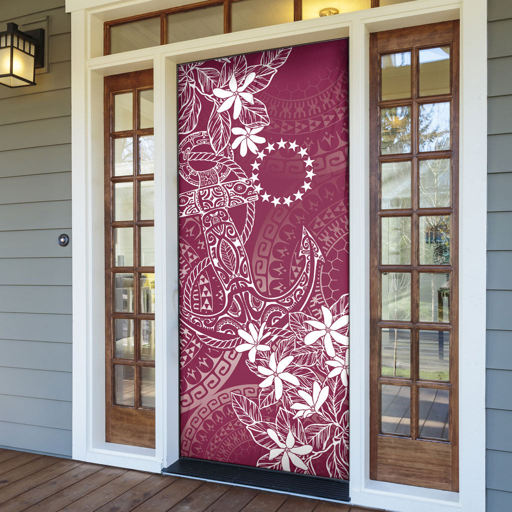 Maroon Kuki Airani Tapakau Door Cover Tribal Anchor Mix Tiare