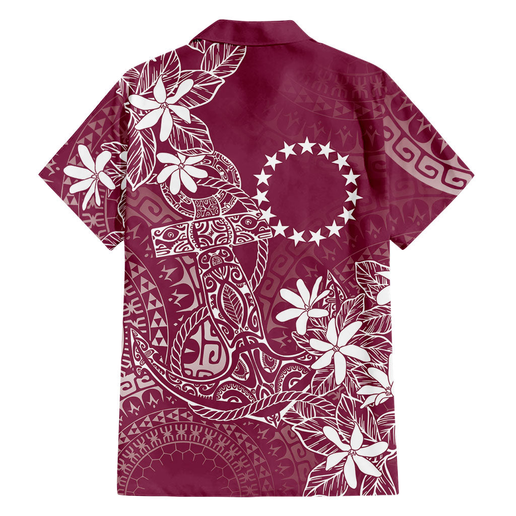 Maroon Kuki Airani Tapakau Family Matching Short Sleeve Bodycon Dress and Hawaiian Shirt Tribal Anchor Mix Tiare LT7 - Polynesian Pride